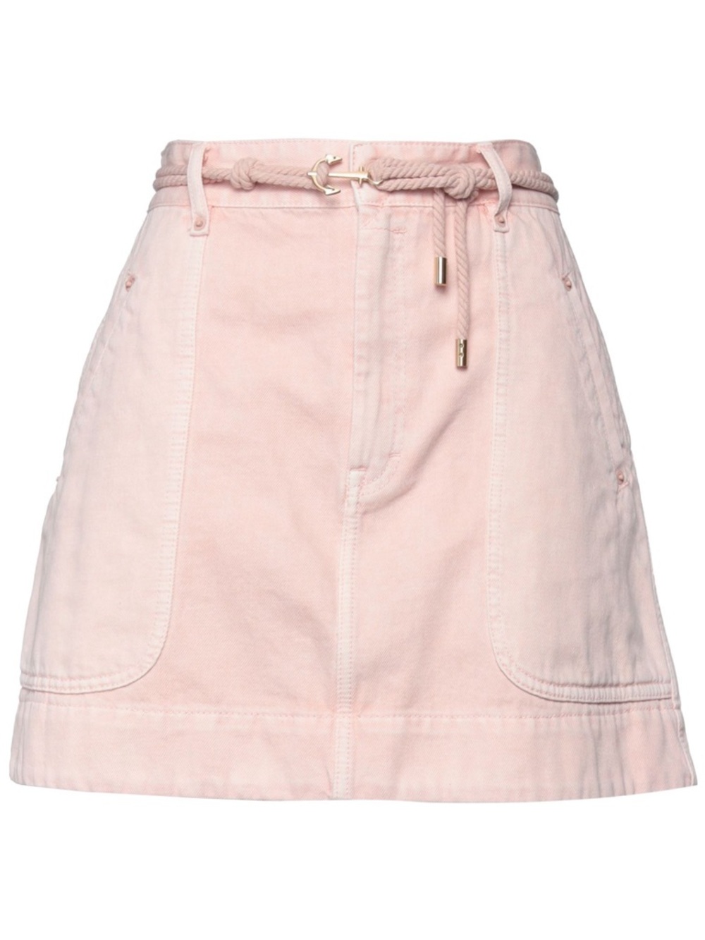Women’s Pink Rope-Belt A-Line Skirt
